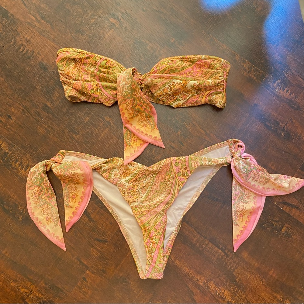 Zimmermann Paisley Bandeau Bikini